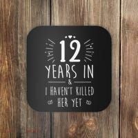 12th Wedding Anniversary For Him & Husband 12 Years Marriage Gift Coaster thumb 0