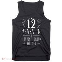 12th Wedding Anniversary For Him & Husband 12 Years Marriage Gift Tank Top thumb 0