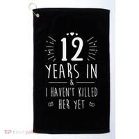 12th Wedding Anniversary For Him & Husband 12 Years Marriage Gift Golf Towel thumb 0