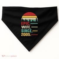 18th Wedding Anniversary For Her Epic Wife Since 2005 USA-Made Doggie Bandana thumb 0