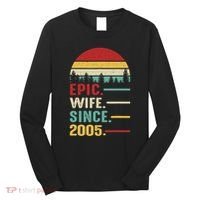 18th Wedding Anniversary For Her Epic Wife Since 2005 Long Sleeve Shirt thumb 0