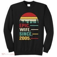 18th Wedding Anniversary For Her Epic Wife Since 2005 Sweatshirt thumb 0