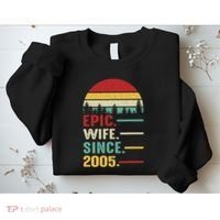 18th Wedding Anniversary For Her Epic Wife Since 2005 Sweatshirt thumb 2