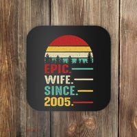 18th Wedding Anniversary For Her Epic Wife Since 2005 Coaster thumb 0
