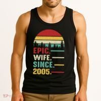 18th Wedding Anniversary For Her Epic Wife Since 2005 Tank Top thumb 3