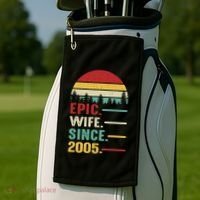 18th Wedding Anniversary For Her Epic Wife Since 2005 Golf Towel thumb 2