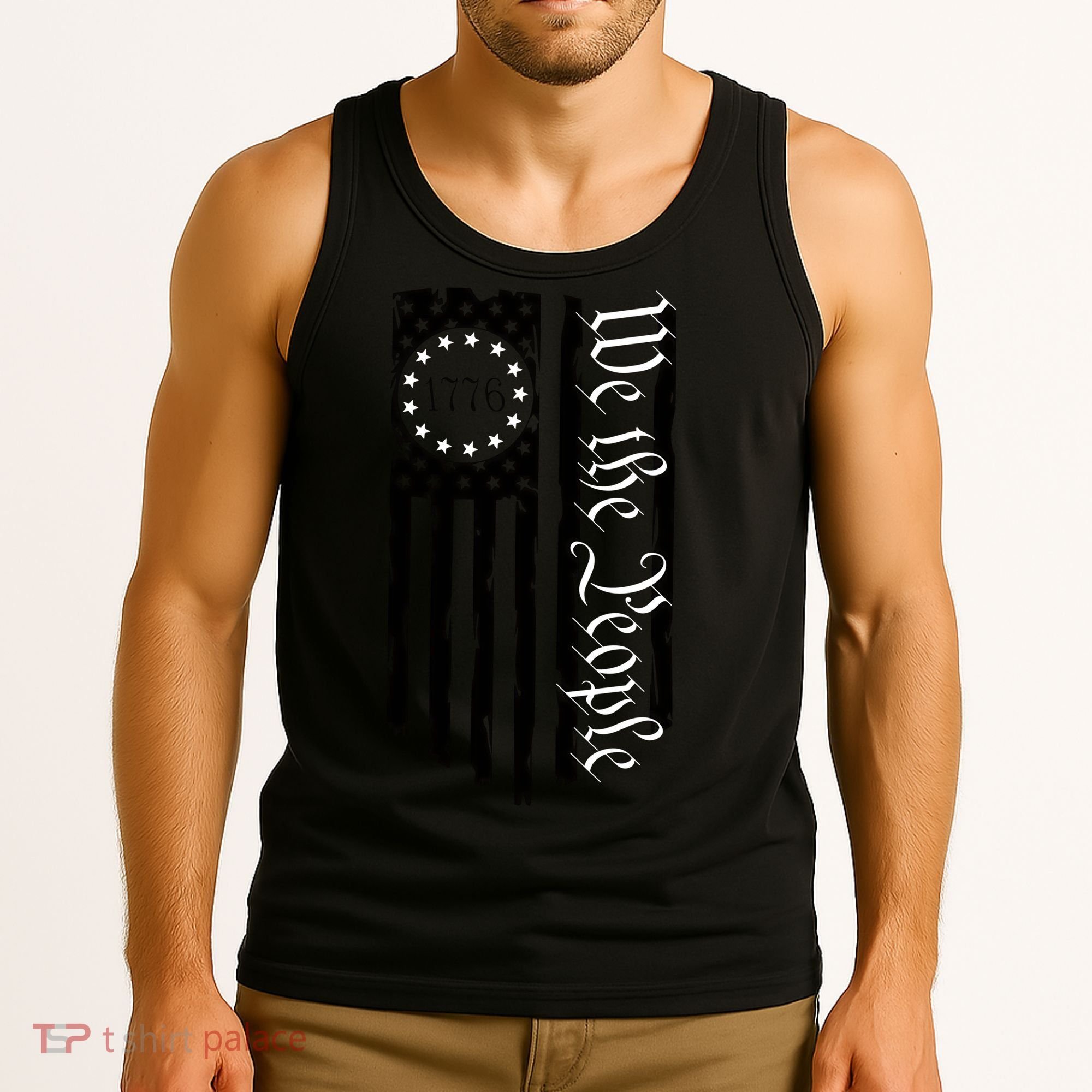 1776 We The People Betsy Ross Flag Patriotic Apparel Tank Top