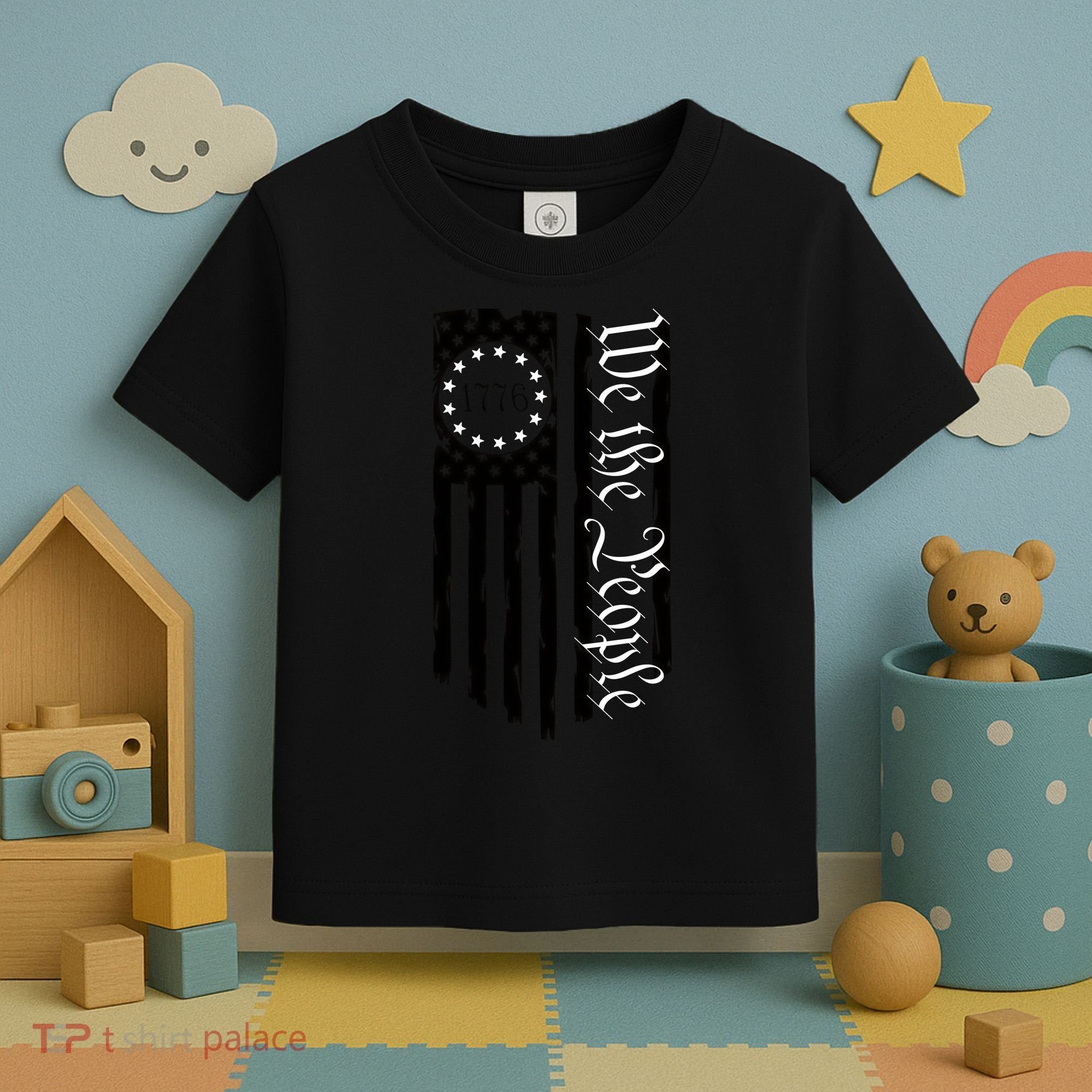 1776 We The People Betsy Ross Flag Patriotic Apparel Toddler T-Shirt