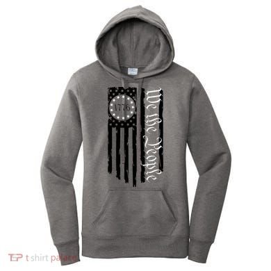 1776 We The People Betsy Ross Flag Patriotic Apparel Women's Hoodie