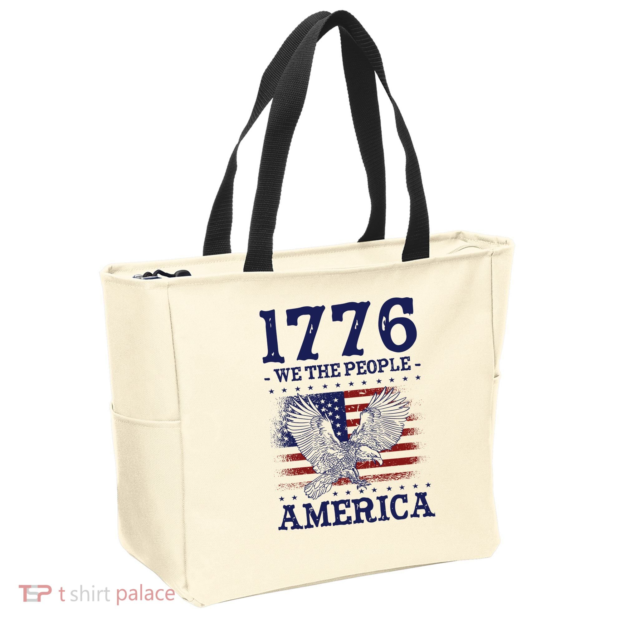 1776 We The People American Flag Eagle Patriotic Tote Bag