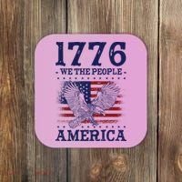 1776 We The People American Flag Eagle Patriotic Coaster thumb 0