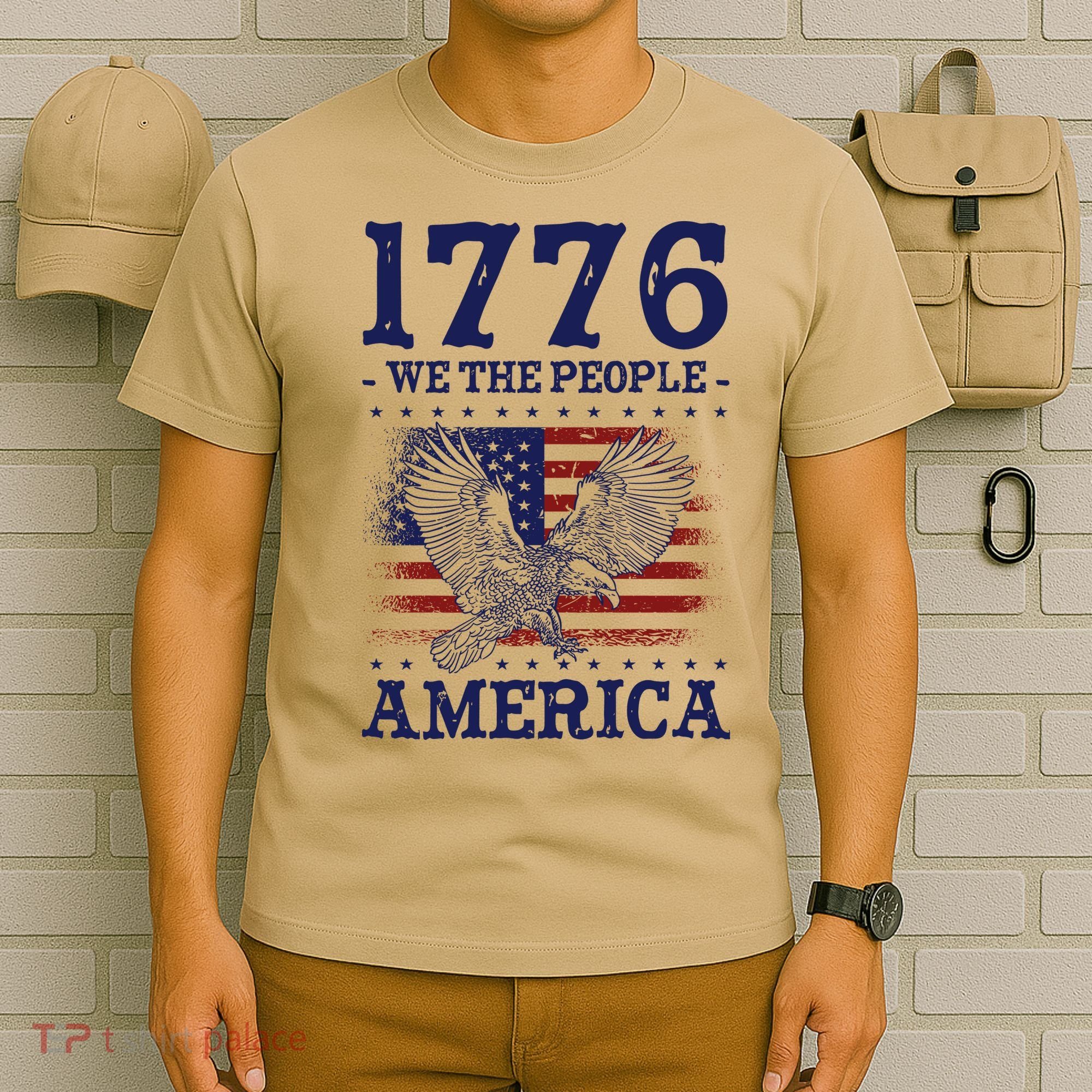 1776 We The People American Flag Eagle Patriotic T-Shirt