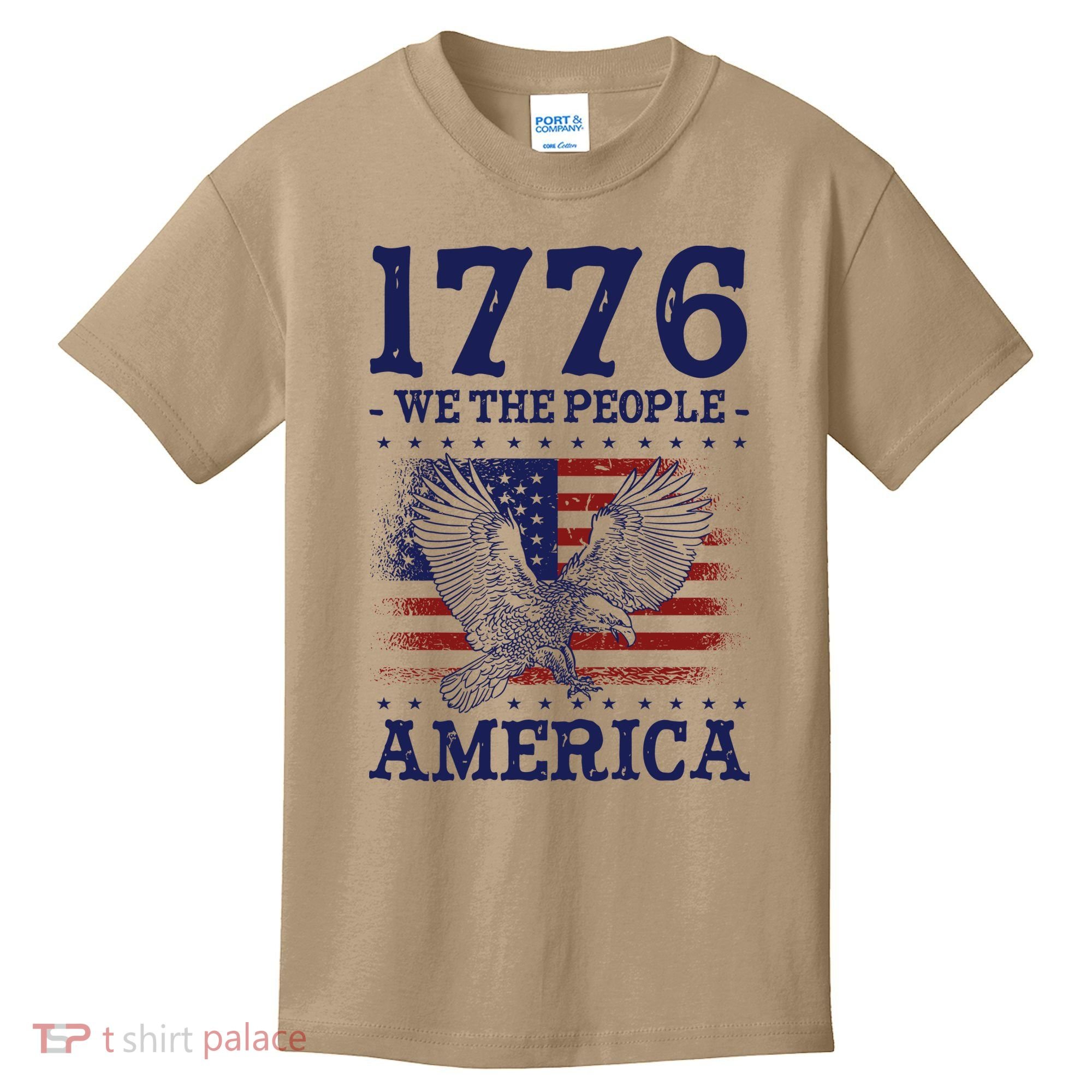 1776 We The People American Flag Eagle Patriotic Kids T-Shirt