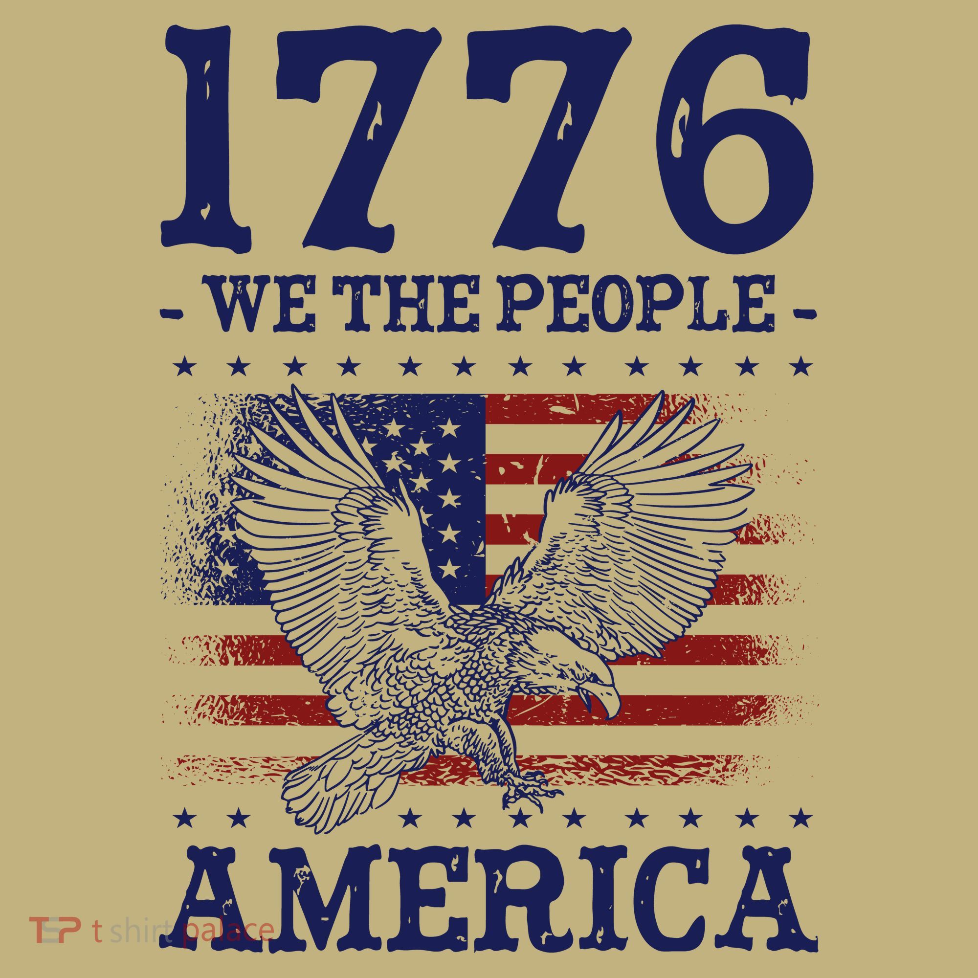 1776 We The People American Flag Eagle Patriotic Kids T-Shirt
