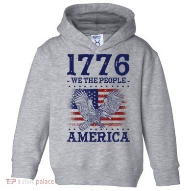 1776 We The People American Flag Eagle Patriotic Toddler Hoodie