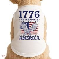 1776 We The People American Flag Eagle Patriotic Doggie Tank thumb 0