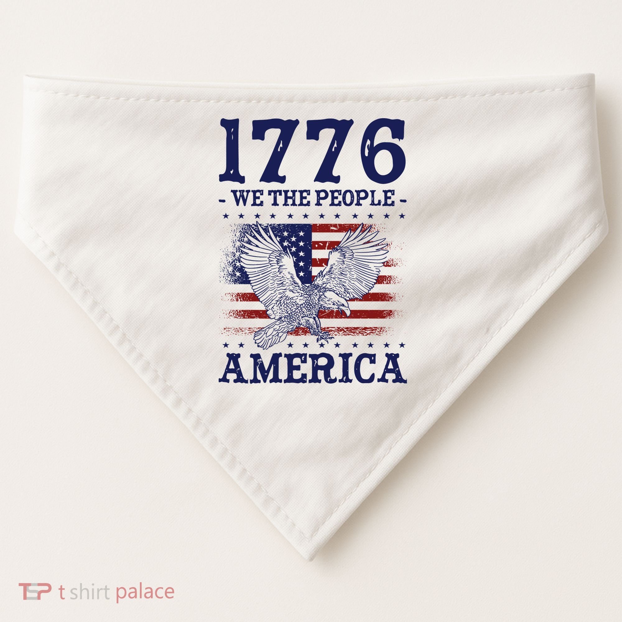 1776 We The People American Flag Eagle Patriotic USA-Made Doggie Bandana