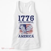 1776 We The People American Flag Eagle Patriotic Women's Tank Top thumb 0