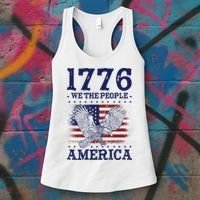 1776 We The People American Flag Eagle Patriotic Women's Tank Top thumb 3