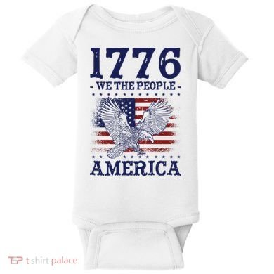 1776 We The People American Flag Eagle Patriotic Baby Bodysuit