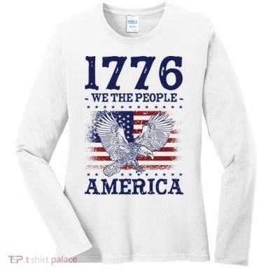 1776 We The People American Flag Eagle Patriotic Women's Long Sleeve Shirt