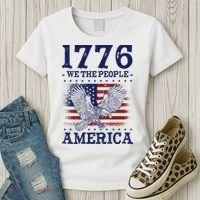 1776 We The People American Flag Eagle Patriotic Women's T-Shirt thumb 3