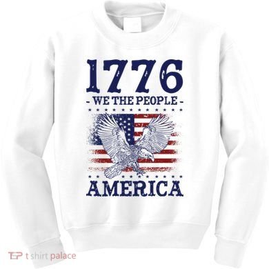 1776 We The People American Flag Eagle Patriotic Kids Sweatshirt