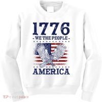 1776 We The People American Flag Eagle Patriotic Kids Sweatshirt thumb 0