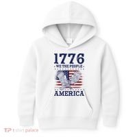 1776 We The People American Flag Eagle Patriotic Kids Hoodie thumb 0