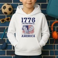 1776 We The People American Flag Eagle Patriotic Kids Hoodie thumb 2