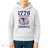 1776 We The People American Flag Eagle Patriotic Kids Hoodie thumb 4