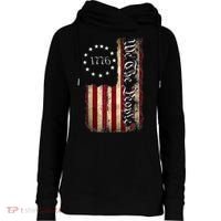 1776 We The People Patriotic American Constitution Womens Funnel Neck Pullover Hood thumb 0