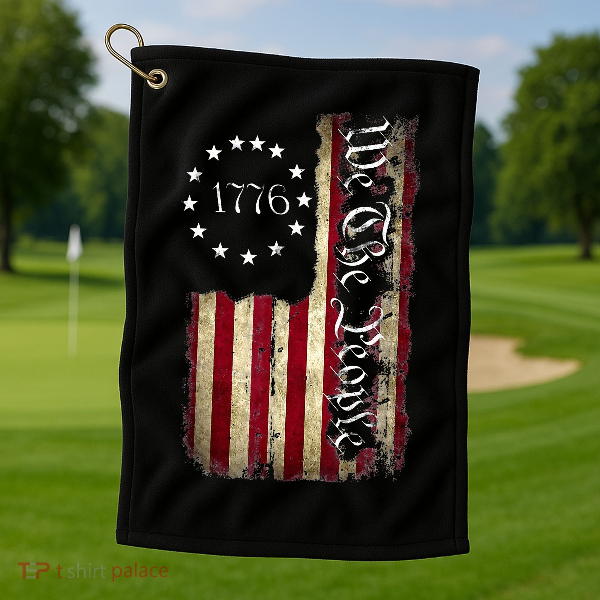 1776 We The People Patriotic American Constitution Golf Towel