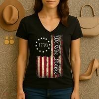 1776 We The People Patriotic American Constitution Women's V-Neck T-Shirt thumb 3
