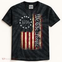 1776 We The People Patriotic American Constitution Kids Tie-Dye T-Shirt thumb 0