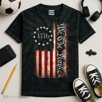 1776 We The People Patriotic American Constitution Kids Tie-Dye T-Shirt thumb 2