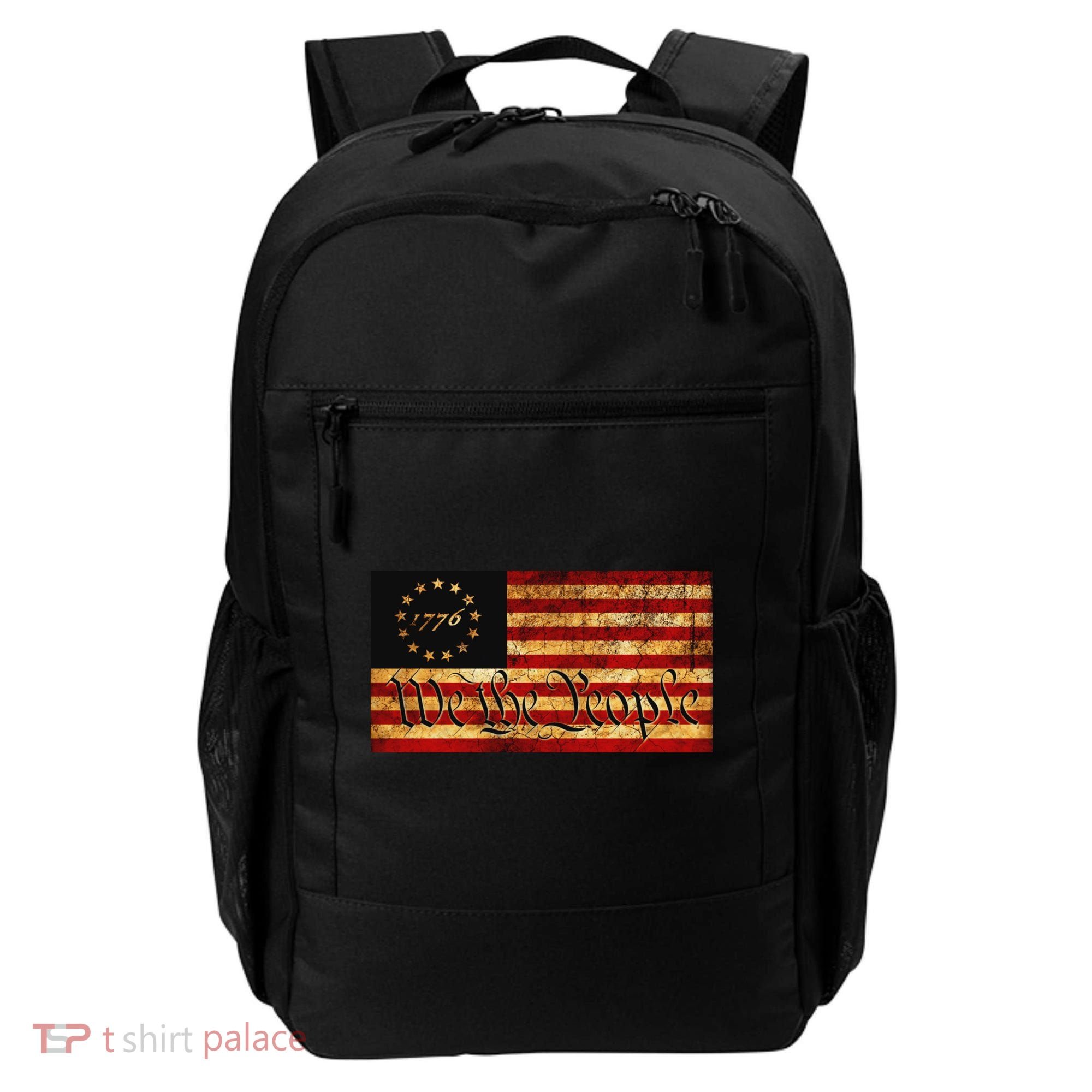 1776 We The People US Flag Visually Aged And Distressed Backpack