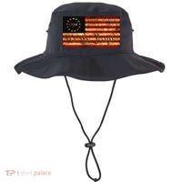 1776 We The People US Flag Visually Aged And Distressed Bucket Hat thumb 0