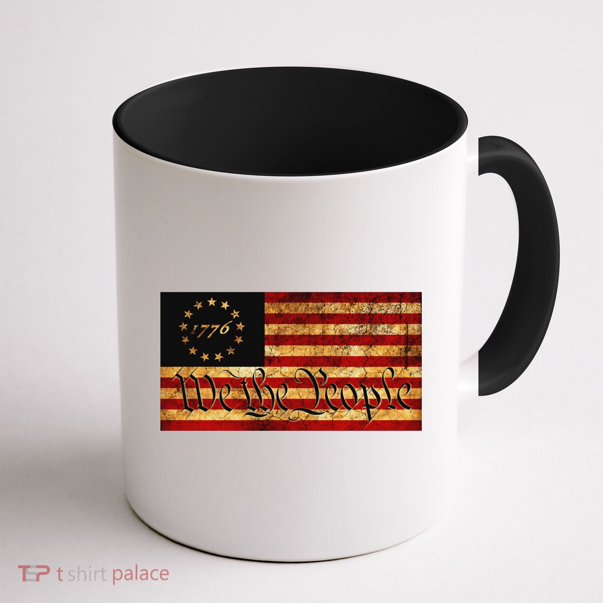 1776 We The People US Flag Visually Aged And Distressed Coffee Mug