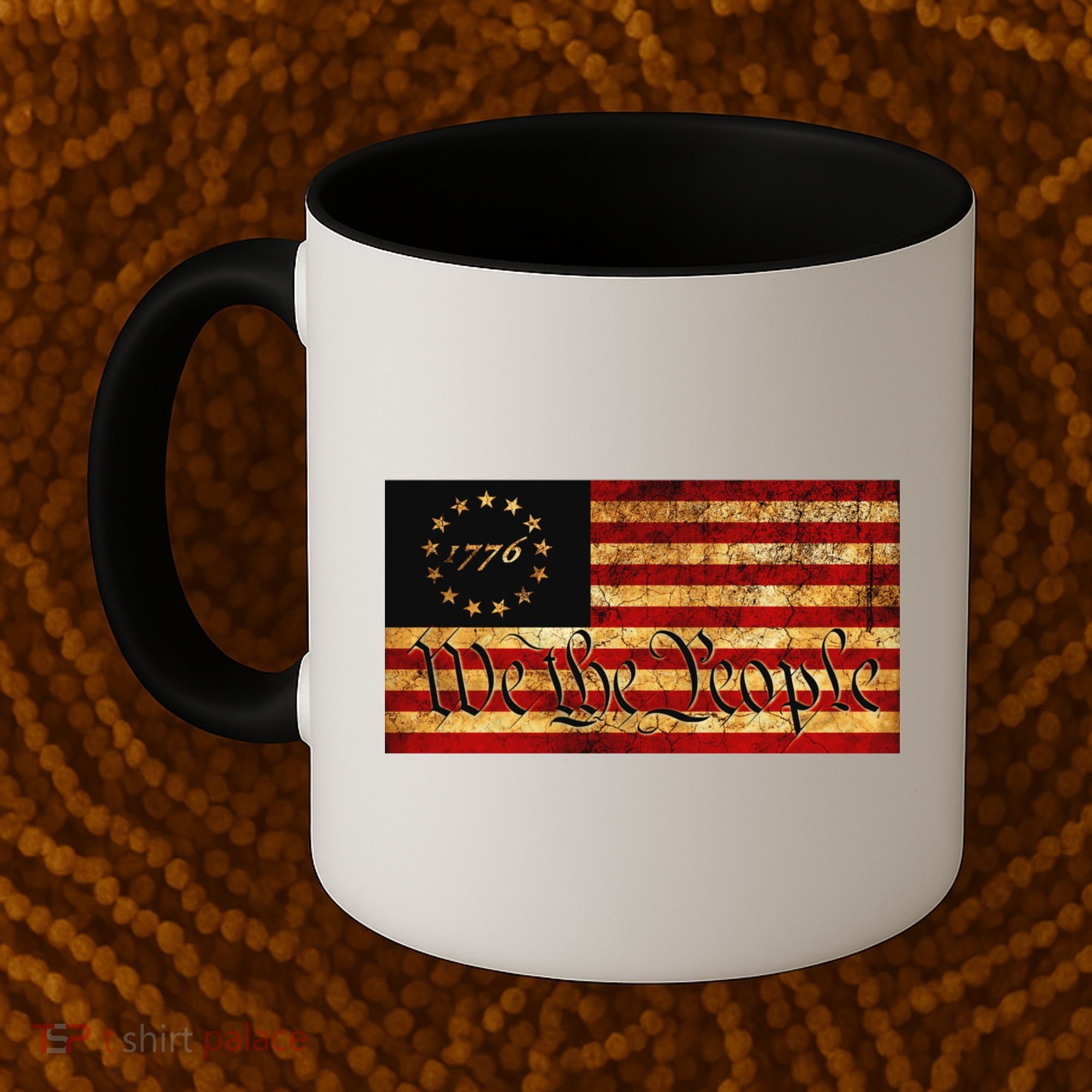 1776 We The People US Flag Visually Aged And Distressed Coffee Mug