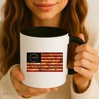 1776 We The People US Flag Visually Aged And Distressed Coffee Mug thumb 3