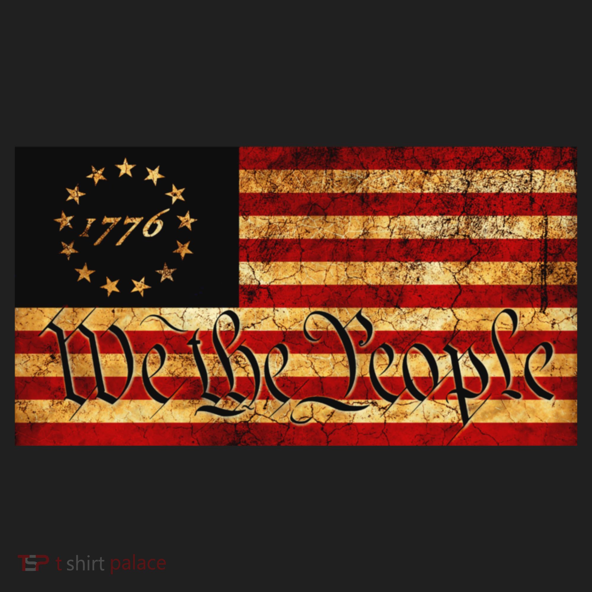 1776 We The People US Flag Visually Aged And Distressed Beanie