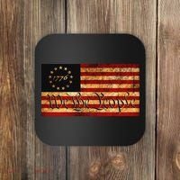 1776 We The People US Flag Visually Aged And Distressed Coaster thumb 0
