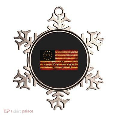 1776 We The People US Flag Visually Aged And Distressed Ornament
