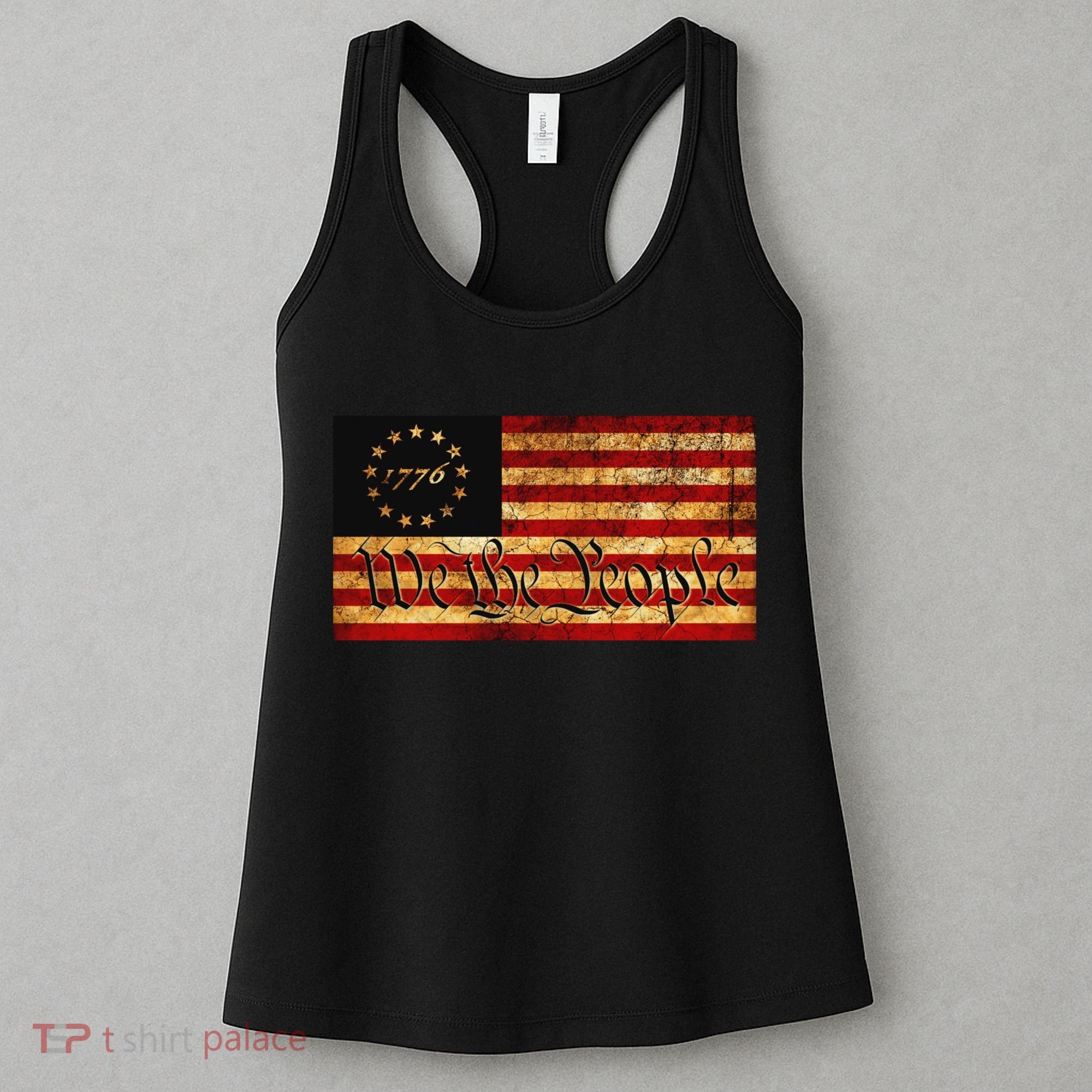 1776 We The People US Flag Visually Aged And Distressed Women's Tank Top