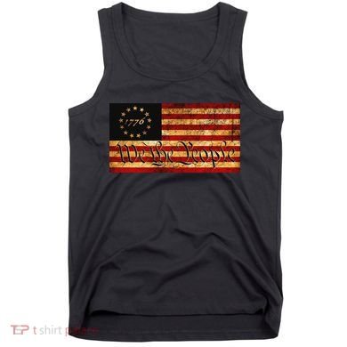 1776 We The People US Flag Visually Aged And Distressed Tank Top