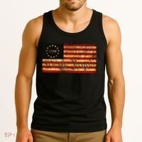 1776 We The People US Flag Visually Aged And Distressed Tank Top thumb 3