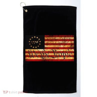 1776 We The People US Flag Visually Aged And Distressed Golf Towel
