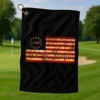 1776 We The People US Flag Visually Aged And Distressed Golf Towel thumb 1