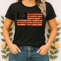 1776 We The People US Flag Visually Aged And Distressed Women's T-Shirt thumb 2